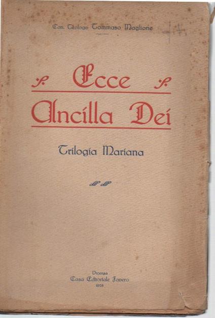 Ecce Ancilla Dei-trilogia Mariana - Tommaso Maglione - copertina