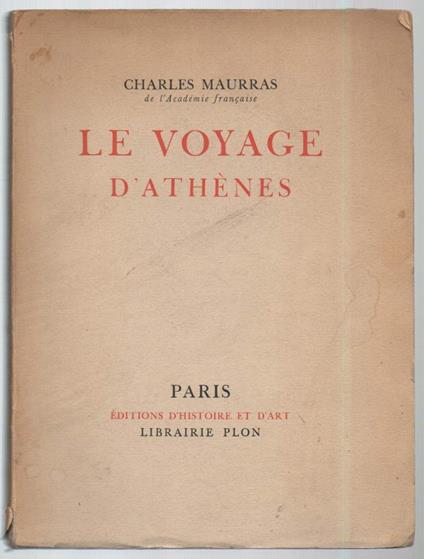Le Voyage D'athenes - Charles Maurras - copertina