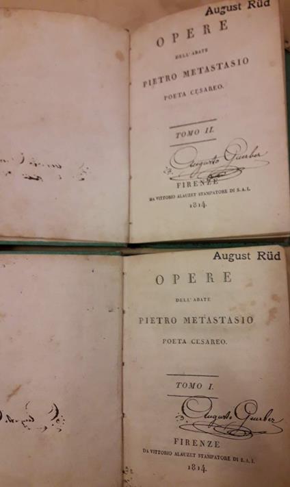 Opere Dell'abate Pietro Metastasio Poeta Cesareo 2 Tomi - Pietro Metastasio - copertina