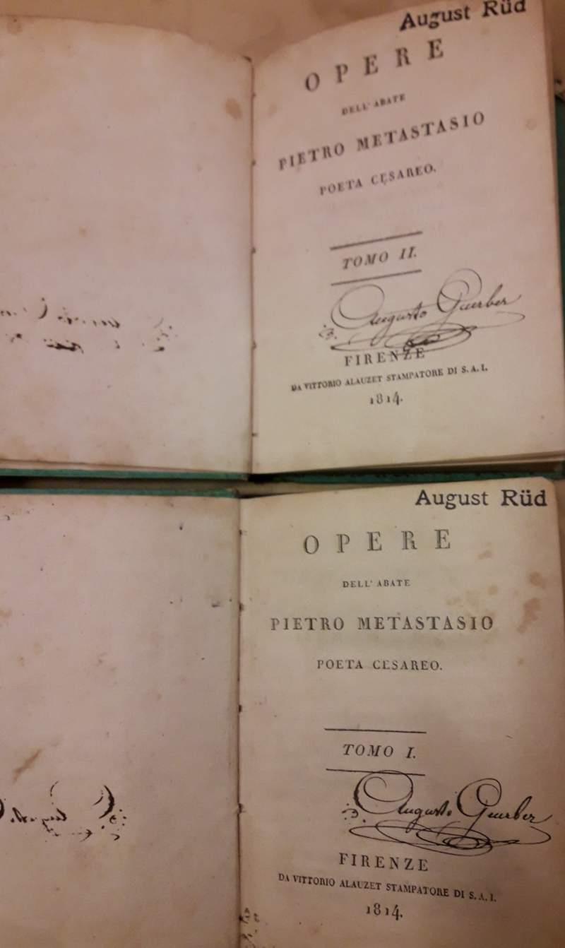 Opere Dell'abate Pietro Metastasio Poeta Cesareo 2 Tomi