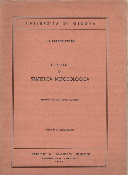 Lezioni di Statistica Metodologica  - Giuseppe Parenti - copertina