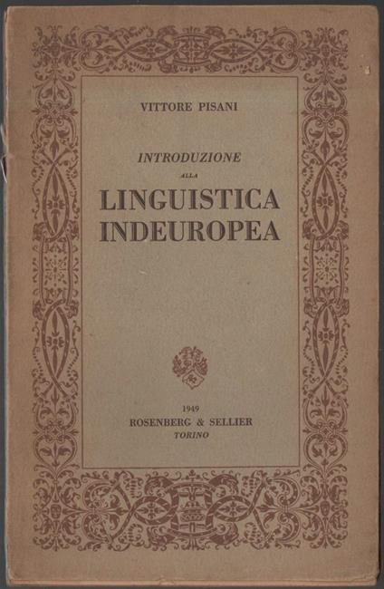 Introduzione Alla Linguistica Indeuropea  - Vittore Pisani - copertina