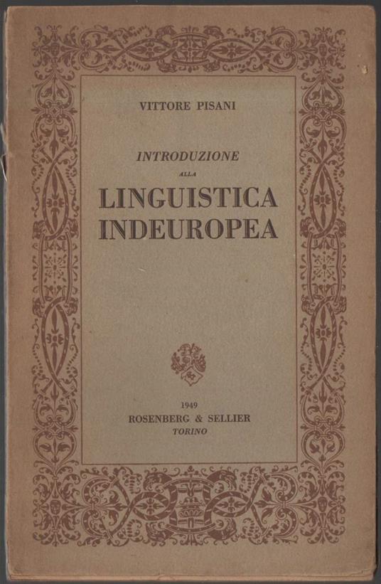 Introduzione Alla Linguistica Indeuropea  - Vittore Pisani - copertina