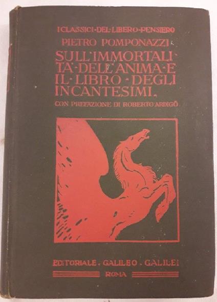 Trattato Sull'immortalità Dell'anima-il Libro Degli Incantesimi - Pietro Pomponazzi - copertina