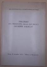Discorso Del Presidente Della Repubblica Giuseppe Saragat