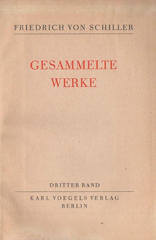 Gesammelte Werke  - Friedrich Schiller - copertina