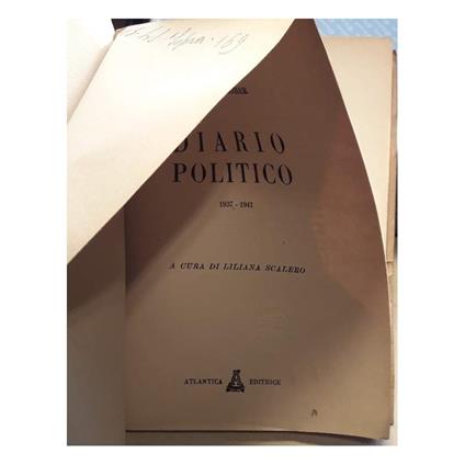 Diario Politico 1937-1941 - Adriano Tilgher - copertina