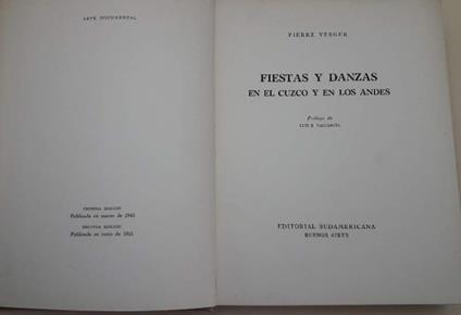 Fiestas Y Danzas En El Cuzco Y En Los Andes - Pierre Verger - copertina