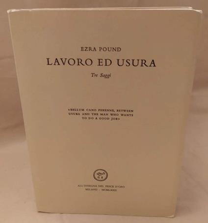 Lavoro Ed Usura Tre Saggi  - Ezra Pound - copertina