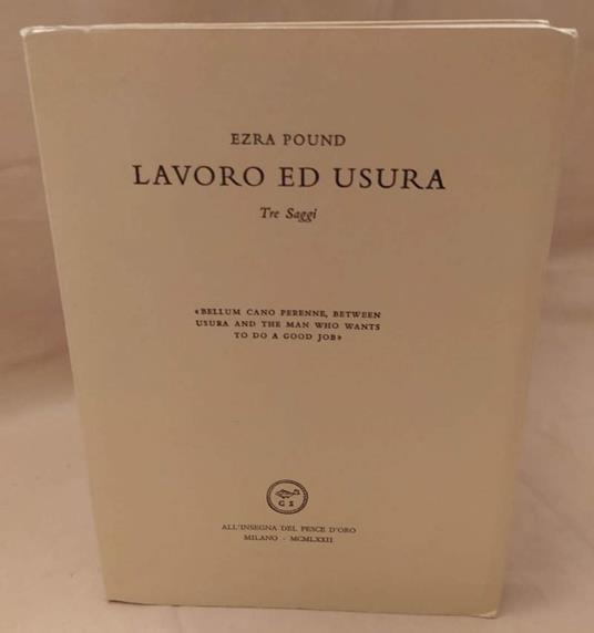 Lavoro Ed Usura Tre Saggi  - Ezra Pound - copertina