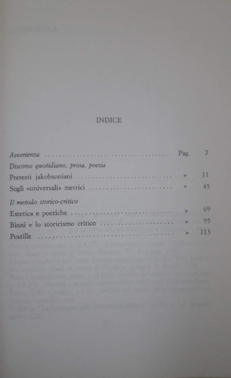 Discorso Quotidiano, Prosa, Poesia