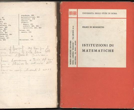 Istituzioni di Matematiche - Felice Di Benedetto - copertina