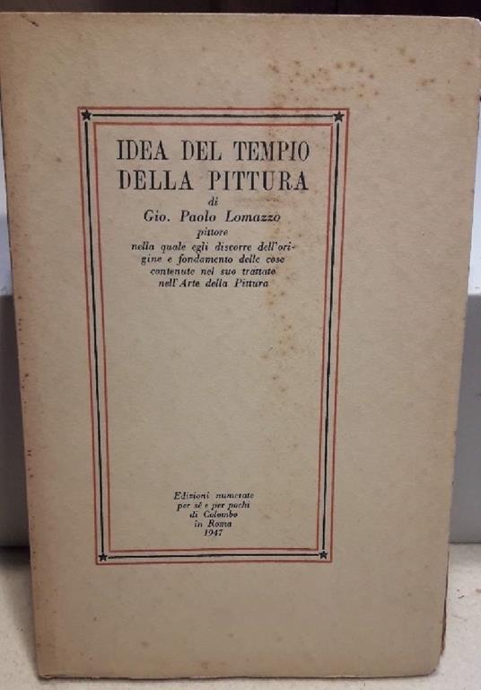 Idea Del Tempio Della Pittura - copertina