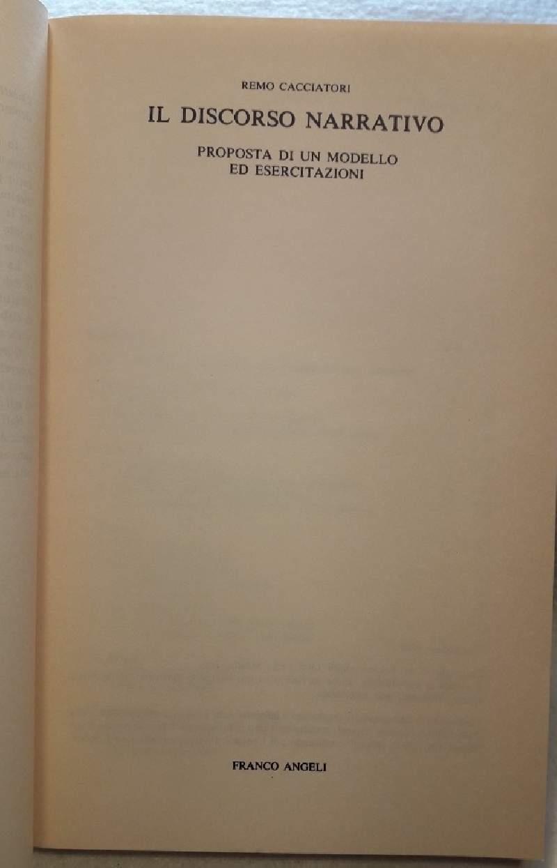 Il Discorso Narrativo-proposta di Un Modello Ed Esercitazioni