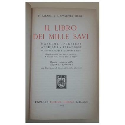 Il Libro Dei Mille Savi  - F. Palazzi - copertina
