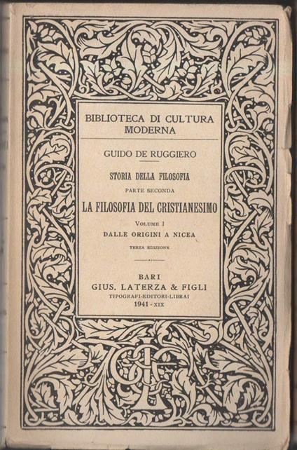 La Filosofia Del Cristianesimo  - Guido De Ruggiero - copertina