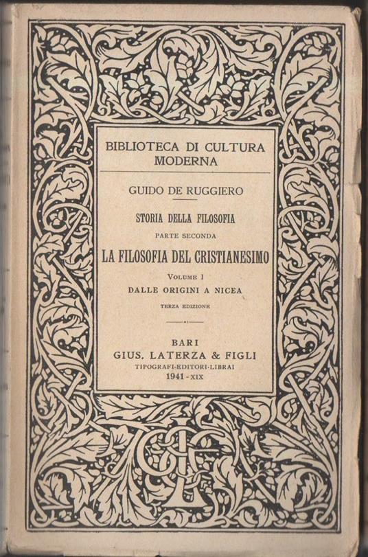 La Filosofia Del Cristianesimo  - Guido De Ruggiero - copertina