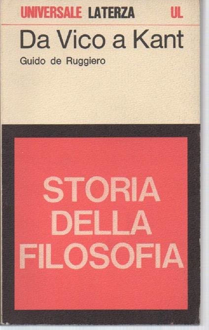 Da Vico a Kant  - Guido De Ruggiero - copertina