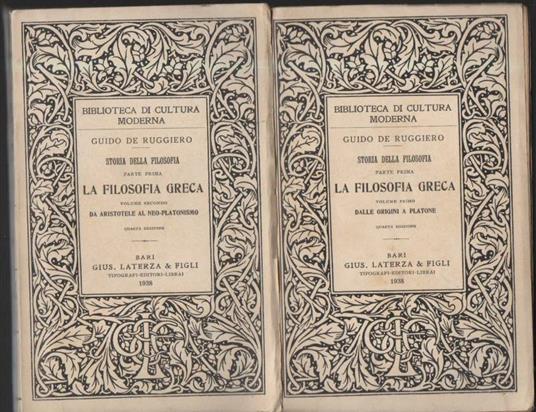 La Filosofia Greca  - Guido De Ruggiero - copertina