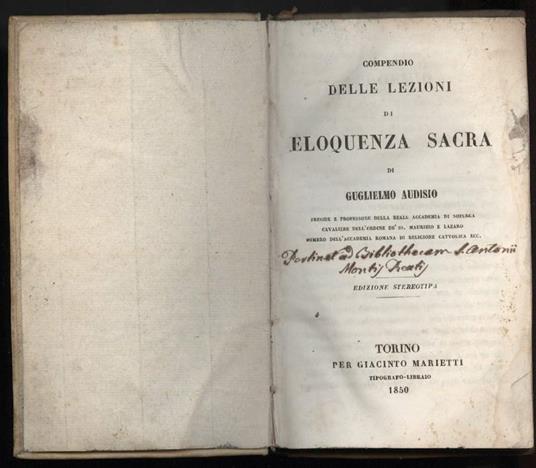 Compendio Delle Lezioni di Eloquenza Sacra - copertina