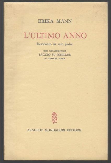 L' ultimo Anno  - Erika Mann - copertina
