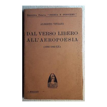 Dal Verso Libero All'aeropoesia - Alberto Viviani - copertina