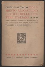 Avviamento Allo Studio Critico Delle Lettere Italiane 