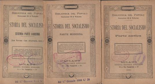 Storia Del Socialismo  - copertina