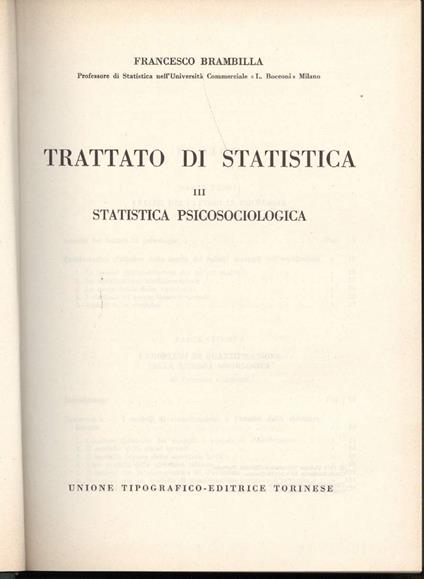 Trattato di Statistica Iii- Statistica Psicosociologica - copertina