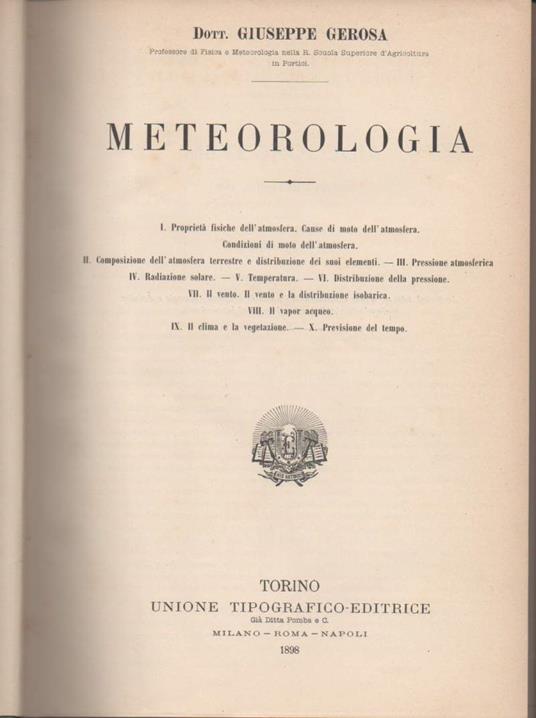 Meteorologia  - copertina