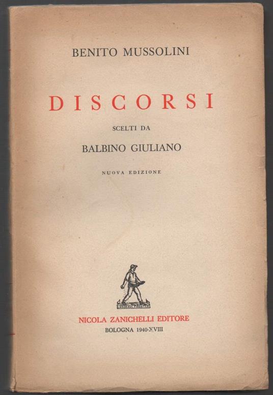 Discorsi  - Benito Mussolini - copertina