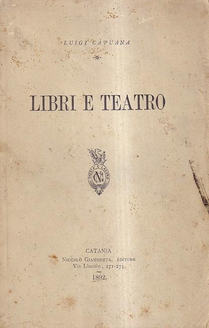 Libri e teatro - Luigi Capuana - copertina