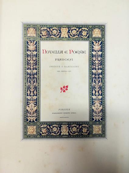Novella e poesie francesi inedite o rarissime del secolo XIV - copertina