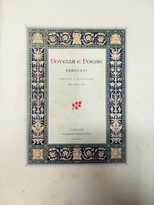 Novella e poesie francesi inedite o rarissime del secolo XIV - copertina