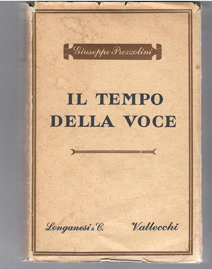 Il Tempo Della Voce - Giuseppe Prezzolini - copertina