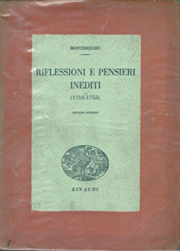 Riflessioni e pensieri inediti - Charles L. de Montesquieu - copertina