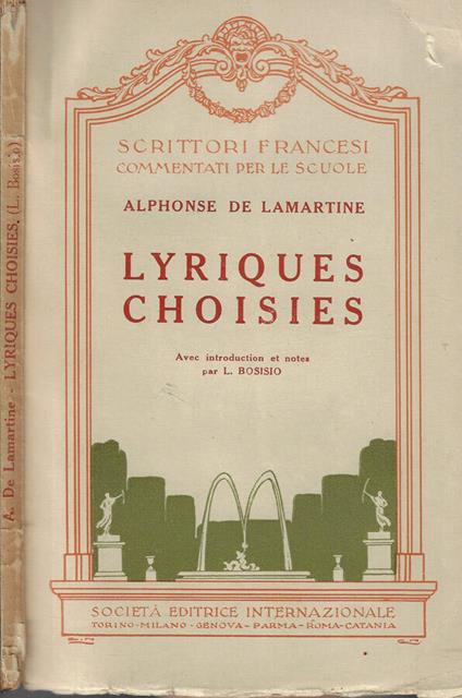 Lyriques choisies - Alphonse de Lamartine - copertina