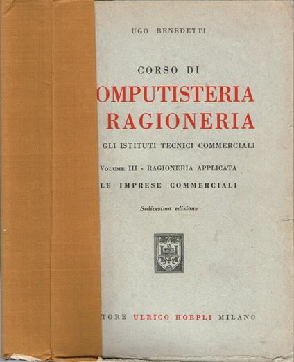 Corso di Computistica e Ragioneria - Ugo Benedetti - copertina
