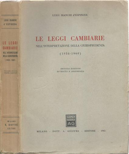 Le leggi cambiarie - copertina