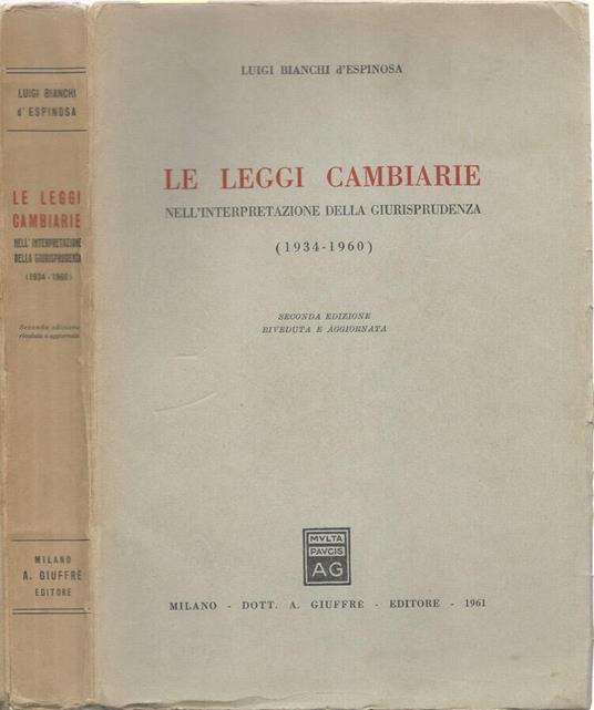 Le leggi cambiarie - copertina