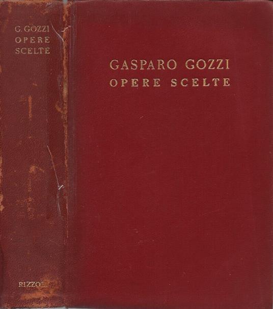 Opere scelte - Gasparo Gozzi - copertina