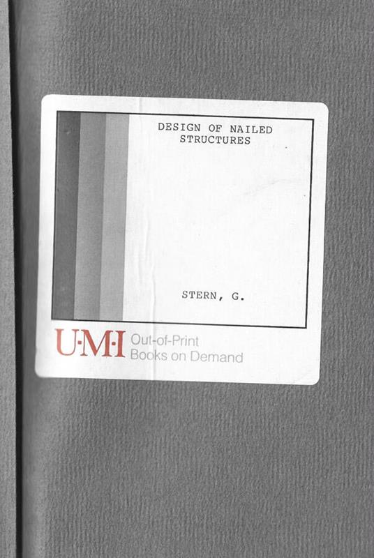 Design of nailed structures - copertina