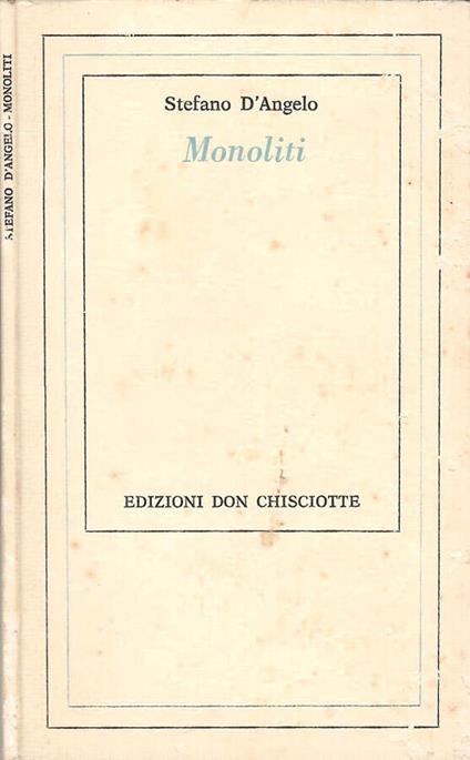 Monoliti - Stefano D'Angelo - copertina