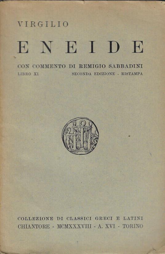 Eneide Libro XI - Virgilio - copertina