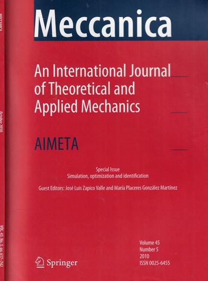 Meccanica vol. 45 Anno 2010 - copertina