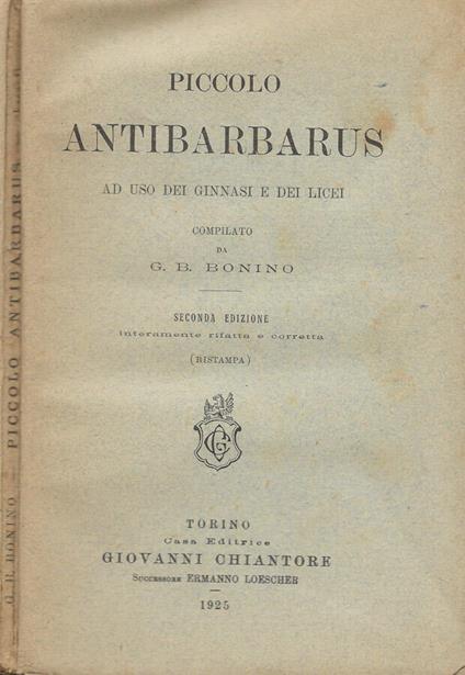 Piccolo Antibarbarus - copertina