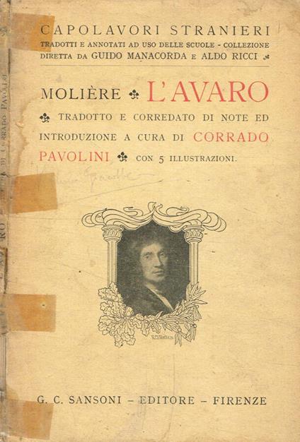 L' avaro - Molière - copertina