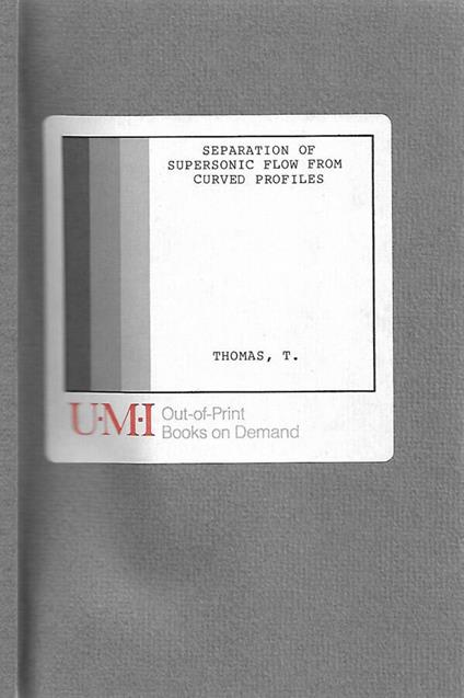 Separation of supersonic flow from curved profiles - copertina