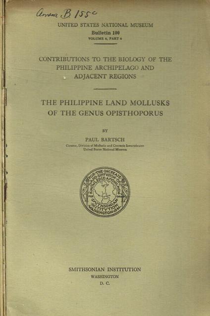 Contributions to the biology of the Philippine archipelago and adjacent regions. Bulletin 100, vol.6 part VI, VII, VIII - copertina