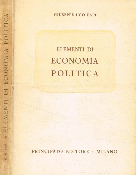 Elementi di economia politica - Giuseppe Ugo - copertina